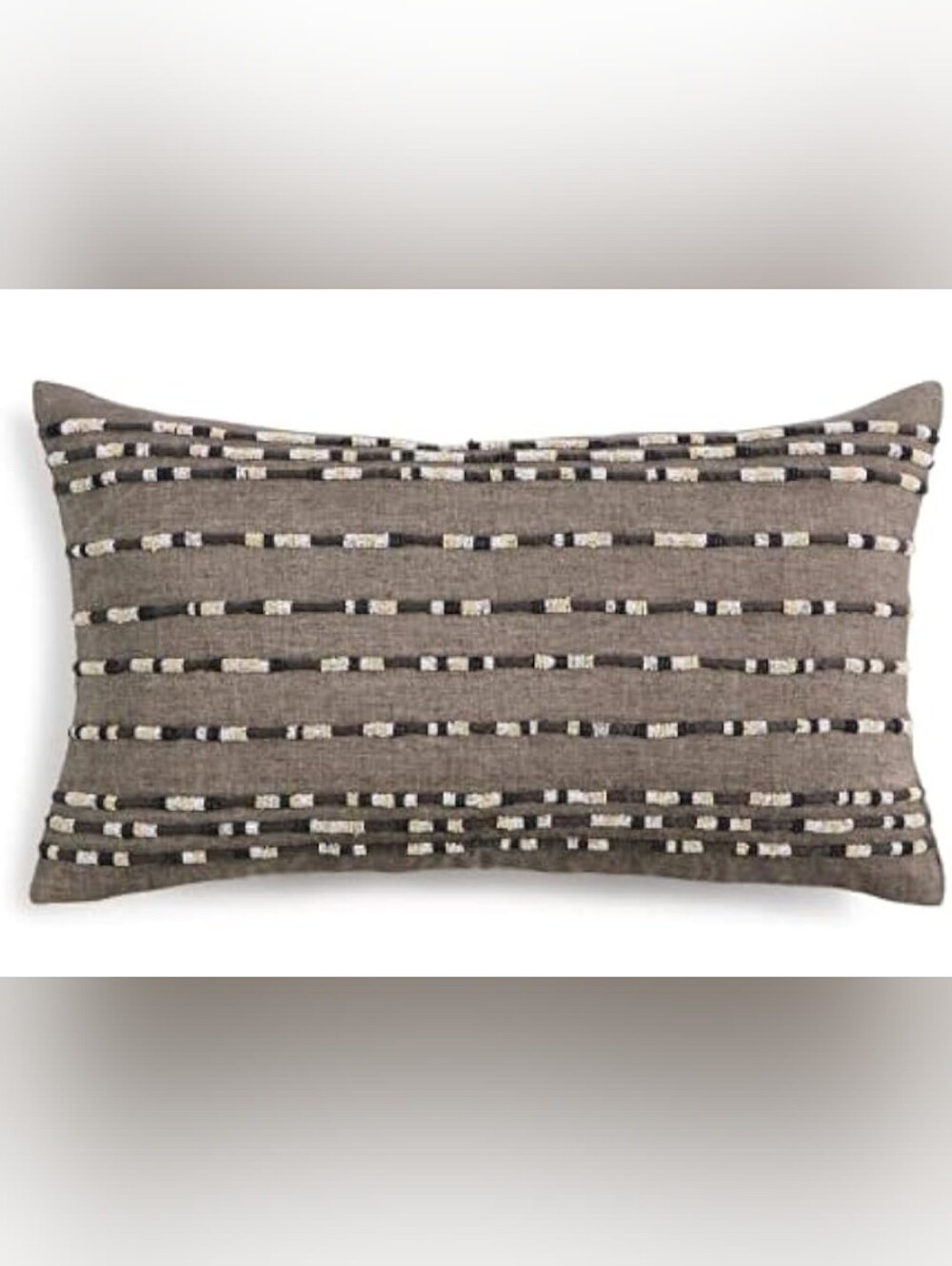 Macy's Taupe and Ivory Striped Textured Accent Pillow Set Of 4